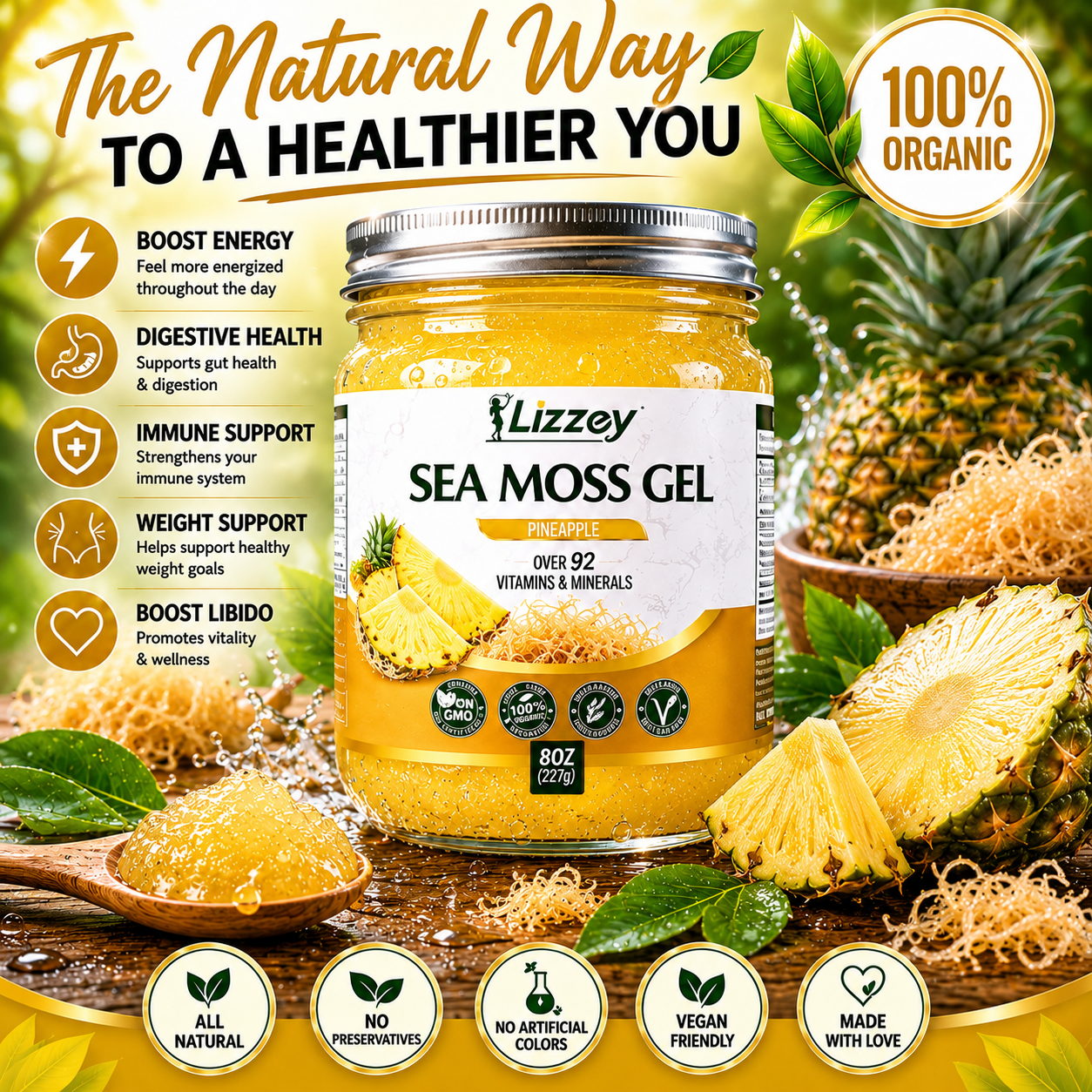 Organic Sea Moss Gel — Pineapple