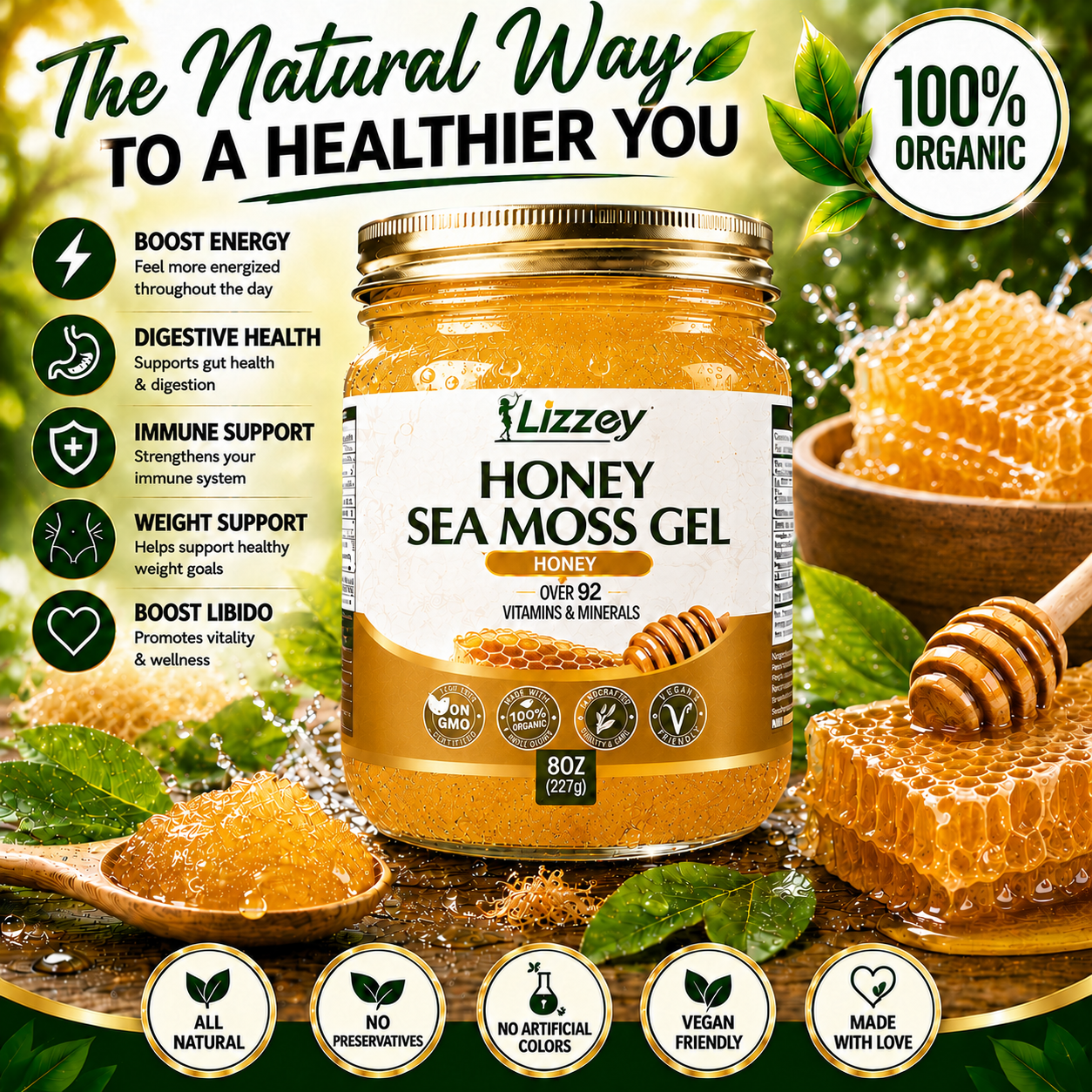 Organic Sea Moss Gel — Honey