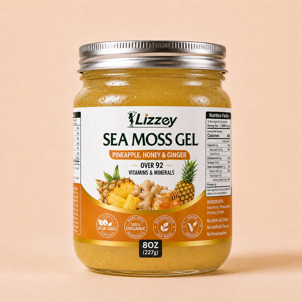 Organic Sea Moss Gel — Pineapple, Turmeric, Ginger & Honey