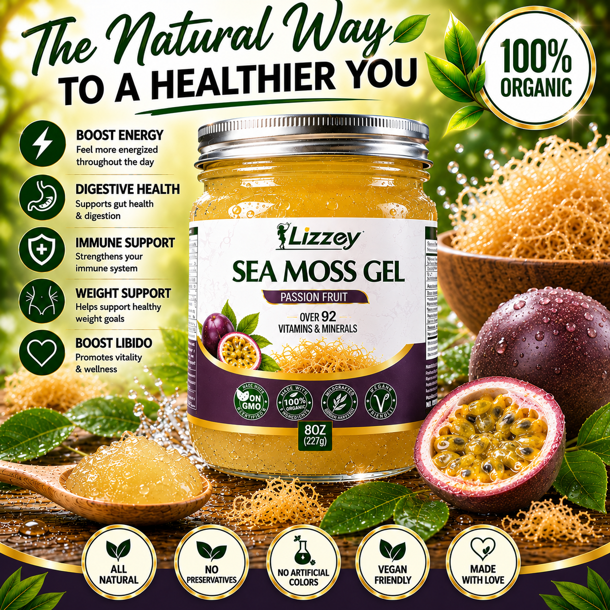 Organic Sea Moss Gel — Passion Fruit